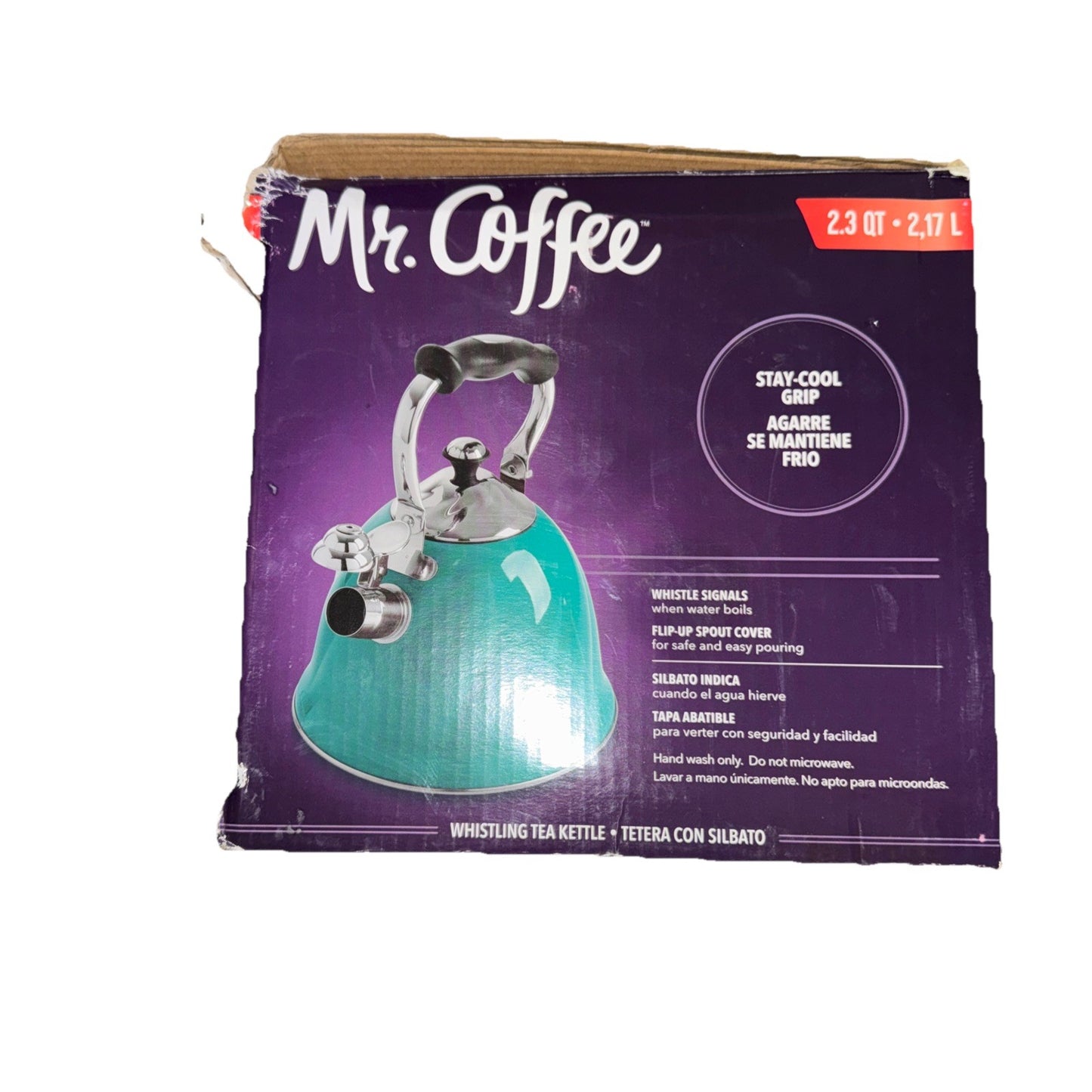 Mr. Coffee Alderton Tea Kettle, 2.3 Quarts, Green (Damaged Box)