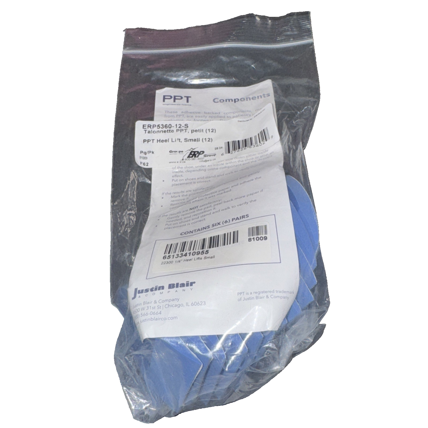 ERP5360-12-S PPT Heel Lit Small 1/4" (12) (6 Pairs)