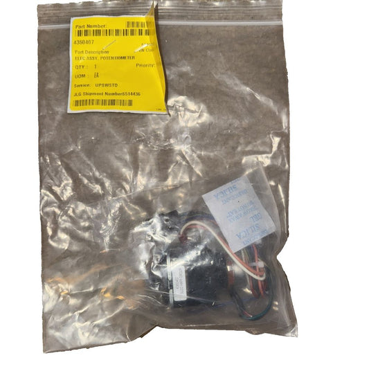 SWITCH, POTENTIOMETER | Part #4360407, Unbranded – a bag of plastic material with a label on it