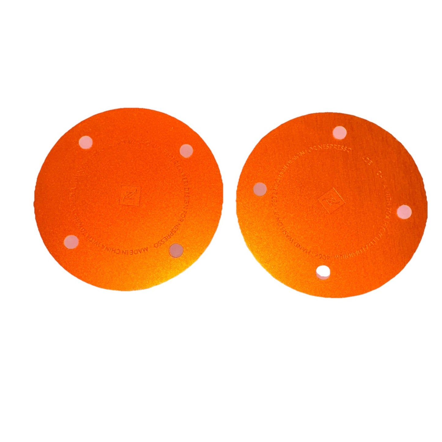 Nespresso Barista Limited Ed Aluminum Coasters Summer 2024 Mandarin Orange