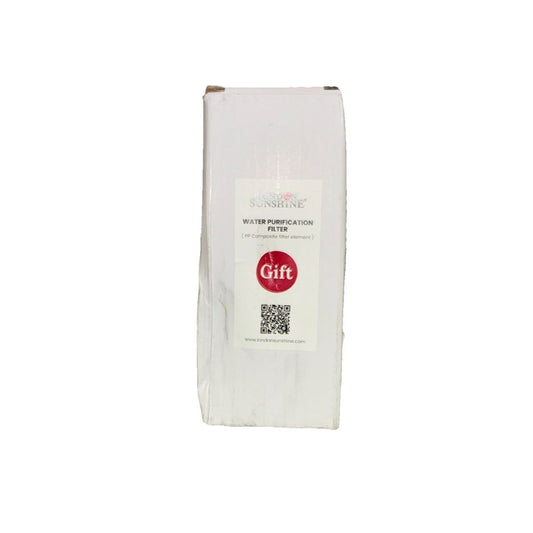 London Sunshine Water Purification Filter – a white bag of coffee with a red circle on it