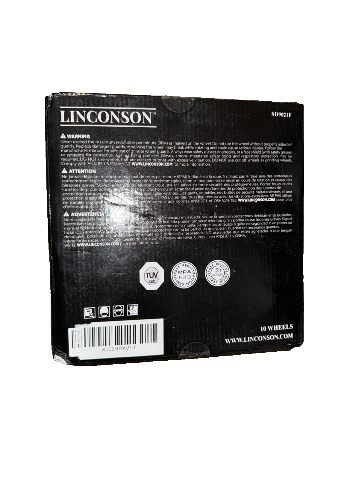 Linconson 10 Pack 9" Cut Off wheel For Metal & Stainless steel