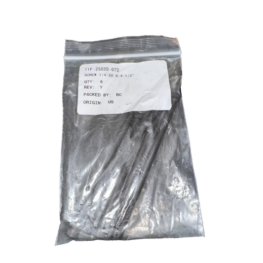 Screw 11F-25020-072 1-4-20x4-1/2" 6 pack