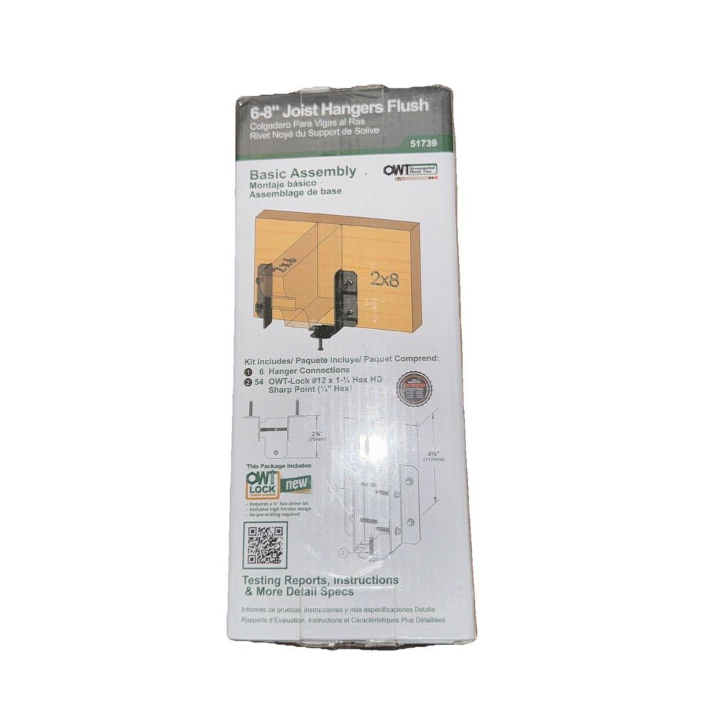 OZCO 51739 Ironwood Joist Hanger Flush 6 to 8-inch, (6 per Pack) – the box is open and ready to be used