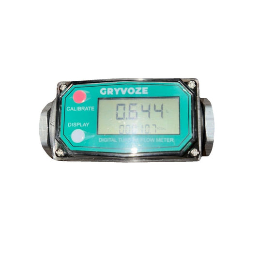 GYRVoze Digital Turbine Flow Meter – a digital display with a white background