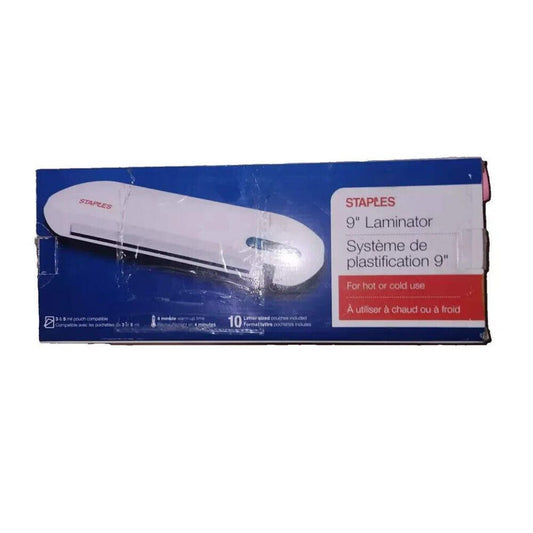 Staples Heat Seal Thermal Pouch Laminator with Cold Laminating Option, 9" Wide - – a box of a white staple staple staple staple staple stap…