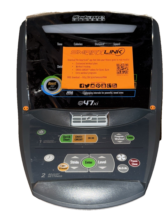 Octane Fitness Q37xi Q47xi Elliptical Display Console (Shows Wear)