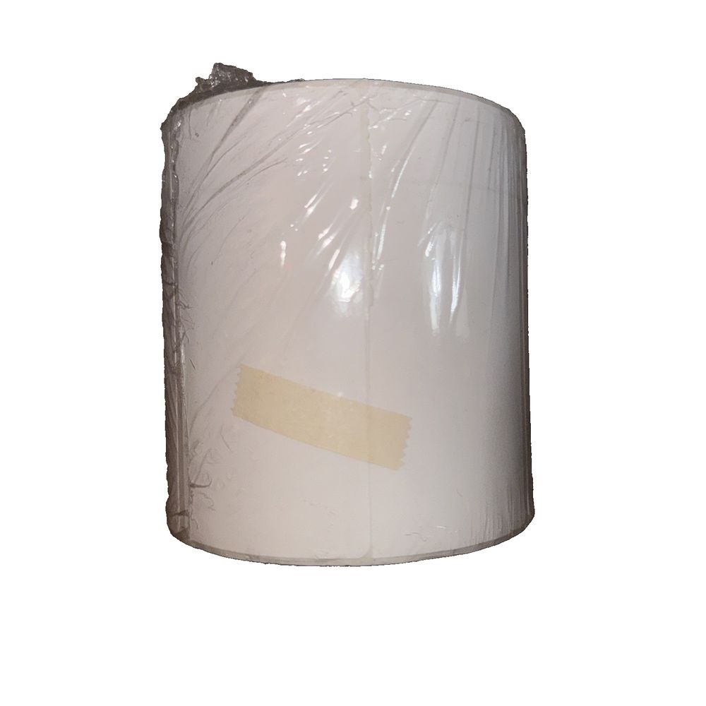 Label Basic 2" Core 16016 4" OD Chem 4x2 Thermal Labels 500 Pack, DaveyDooDeals – a roll of white plastic wrap on a white background