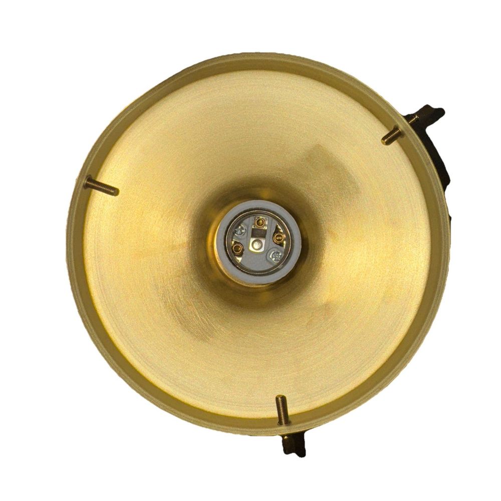 Eastmoreland 6" Fitter Semi-Flush Mount Brass, Rejuvenation – a brass ceiling light with a white background