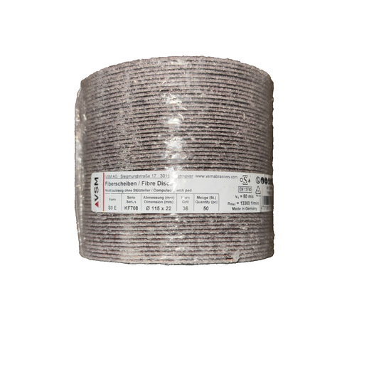 S0 E KF708 115x22MM 36 Grit Sanding Disc 50 pack