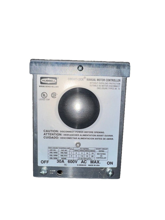Hubbell Circuit Lock Manual Motor Controller D-59540-03 – a black and white photo of a black and white photo of a black and white photo of a