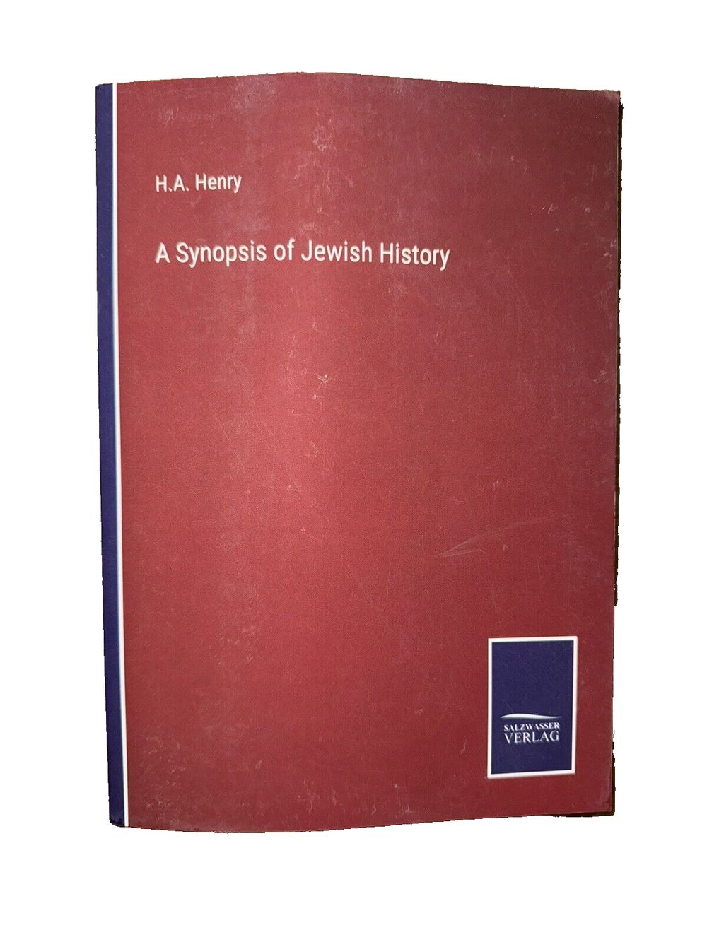 A Synopsis of Jewish History, DaveyDooDeals – a book with a red cover and blue trim