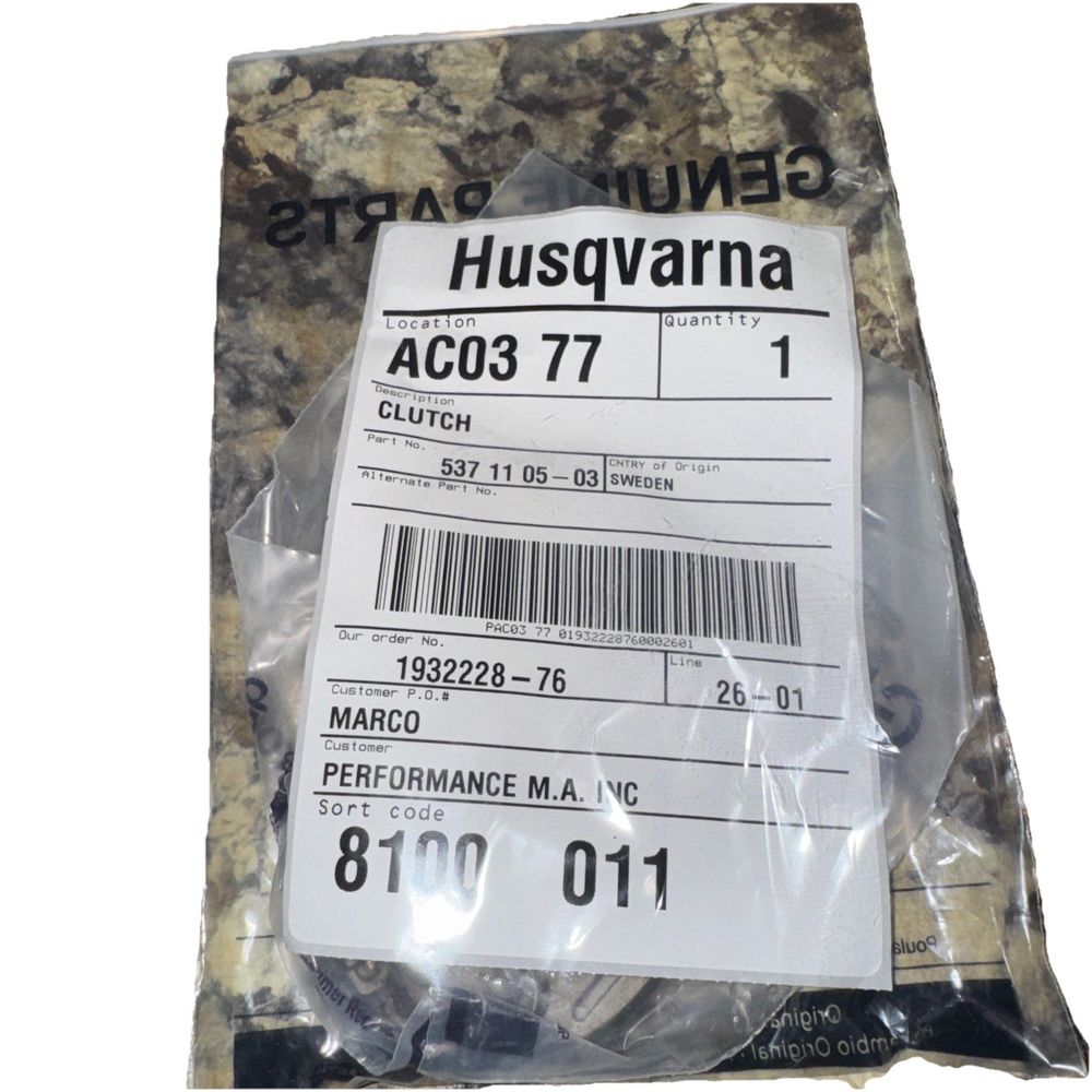 Metal Clutch Assembly Fits Husqvarna: 340, 345, 346, 350, 353, 445, 450, 455, 46 – a bag of nuts and nuts in a package