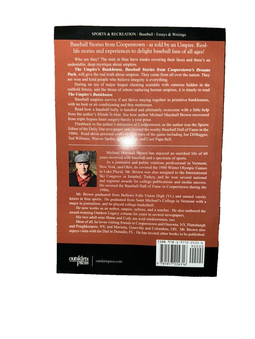 The Umpire's Bunkhouse: Baseball Stories from Cooperstown's Dreams Park, DaveyDooDeals – the book cover for the book, the man who was the m…