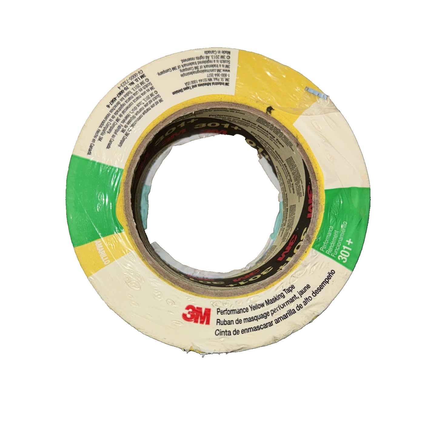 3M 301+ High Performance Masking Tape, Yellow, 48 mm x 55 m 5 Pack