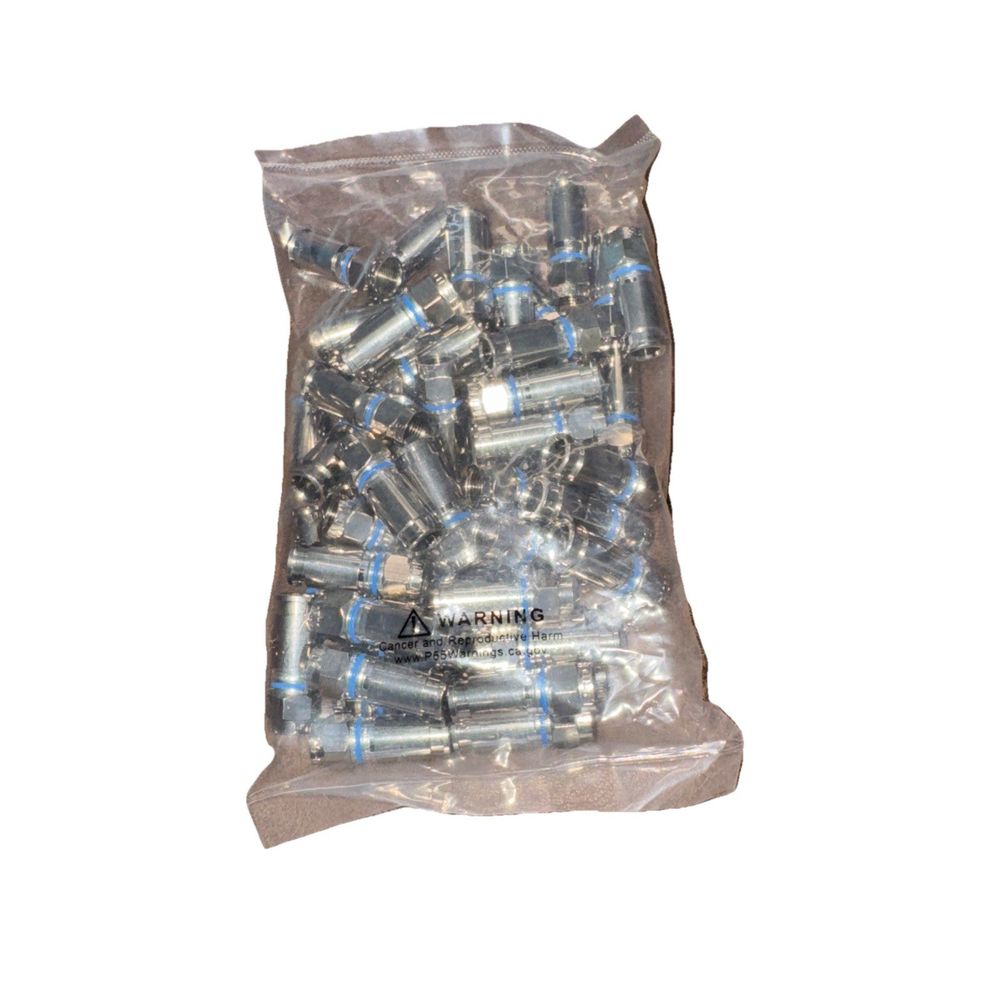 Slcu-6 F-type Compression Connector - Rg6 50 Pack, Unbranded – a bag of silver foils