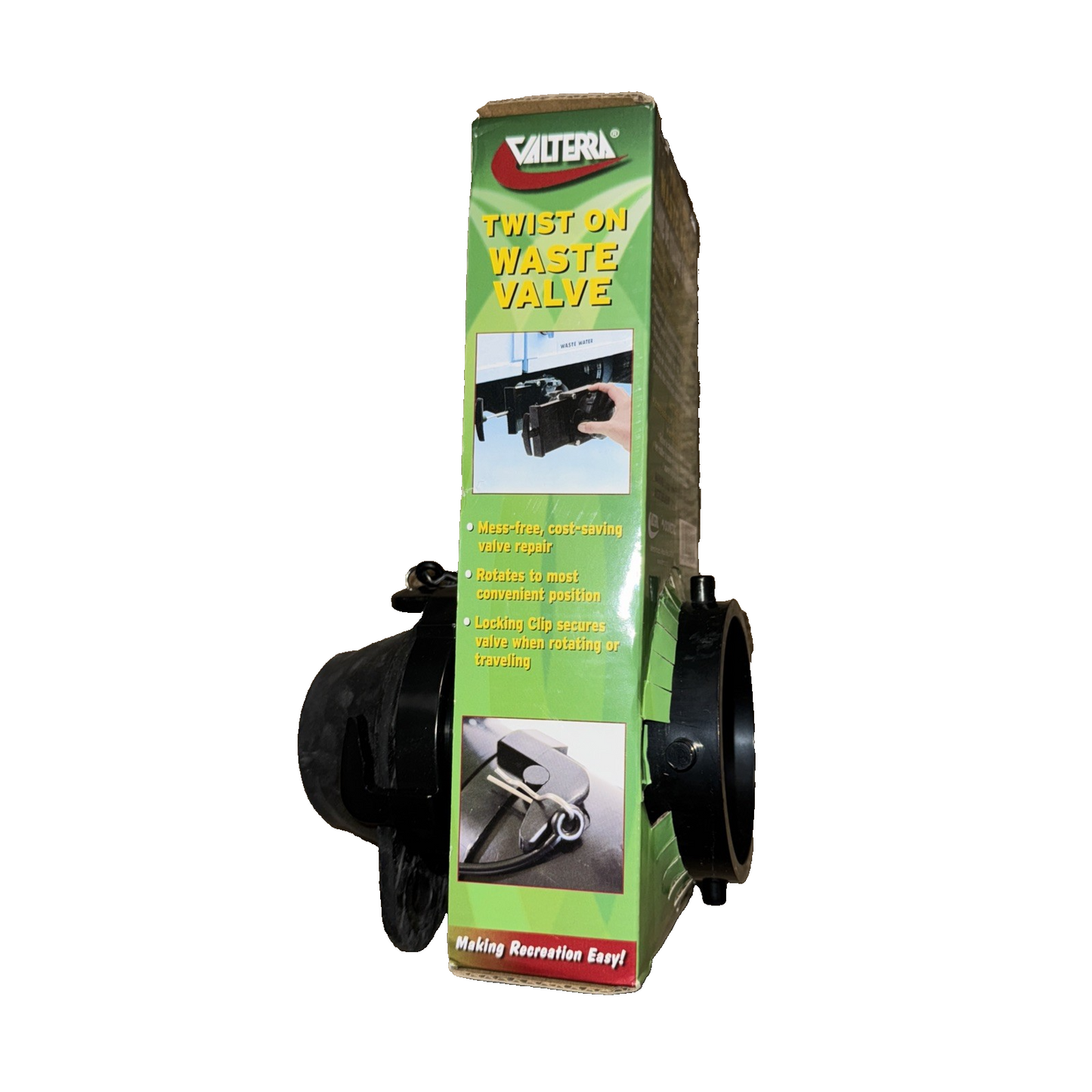 Valterra Twist-On Waste Valve, Mess-Free Waste Valve for RV's, Campers, Trailers