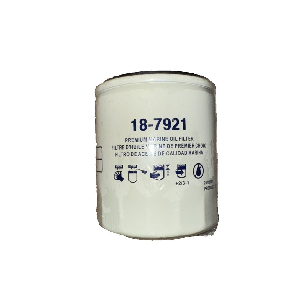 Sierra International 18-7921 4 Cycle Marine Outboard Oil Filter for Mercury and – a white oil canister with a black cap
