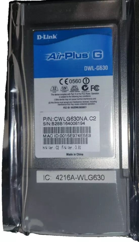 D-Link AirPlus G DWL-G630 Wireless Adapter 802.11g Wi-Fi Network Card – a battery for the d - series