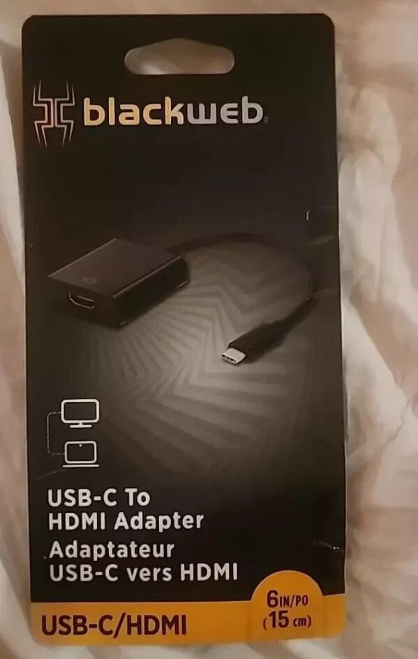 BlackWeb USB-C to HDMI Adapter - Seamless 4K UHD Video & Audio Transfer – a black box with a black and white logo