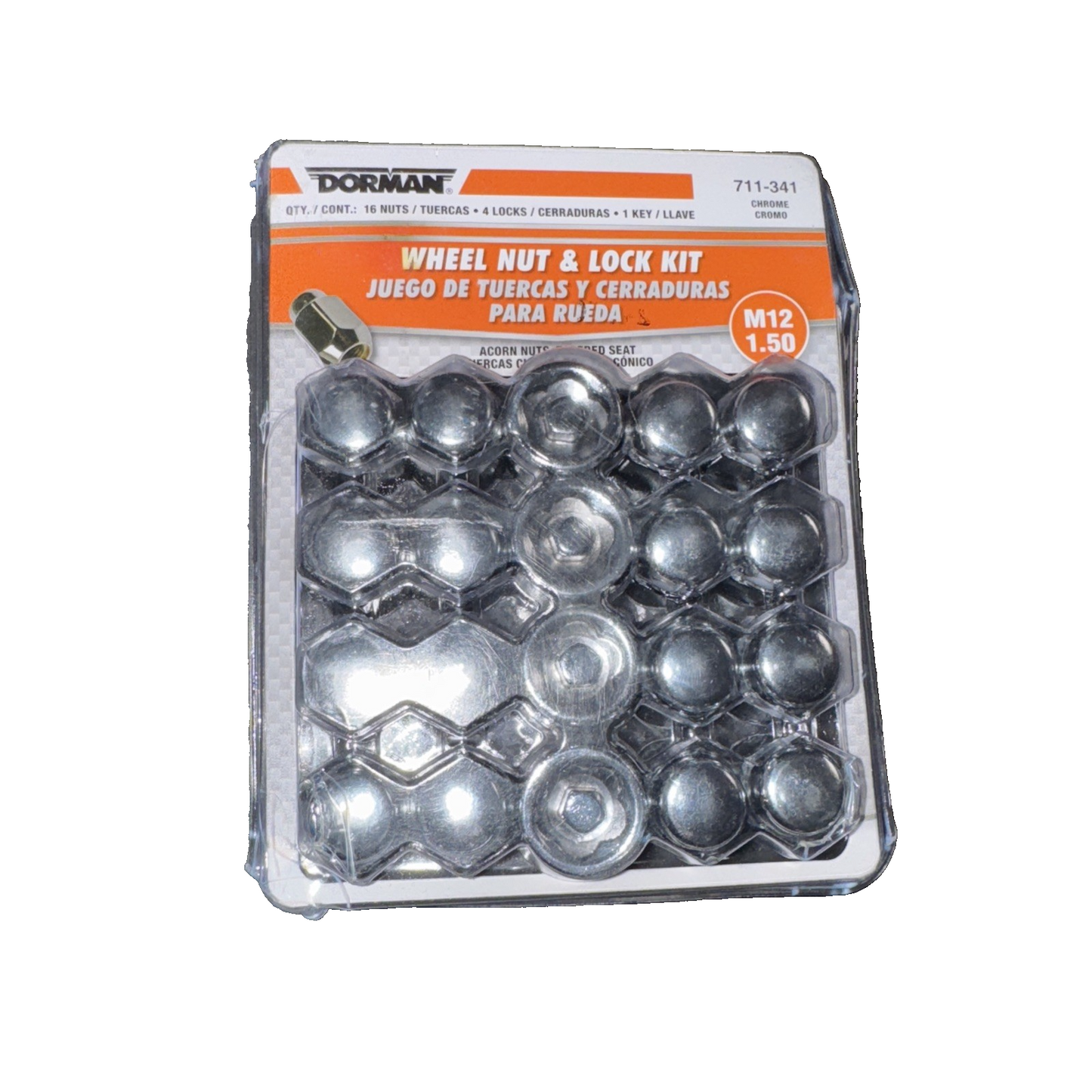Dorman 711-341: Chrome Acorn Set 2-Pc M12-1.50