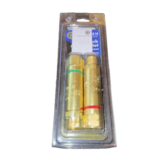 Western Enterprises FA-30 Flashback Arrestor Sets, Oxygen/Fuel Gas, Regulator Ad – a pair of brass fittings