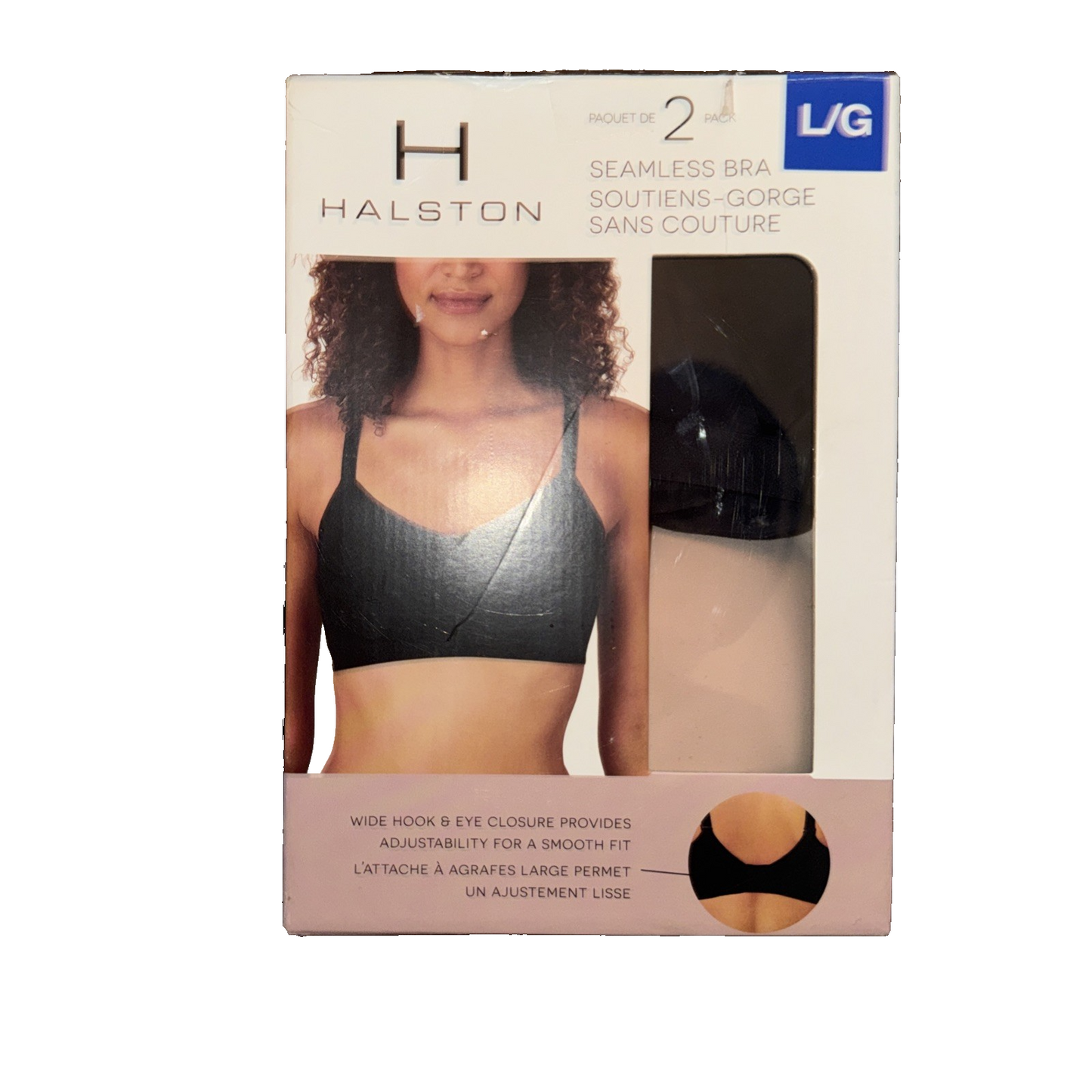 Halston 2 Pack Seamless Bra Colors Beige And Black Size Large
