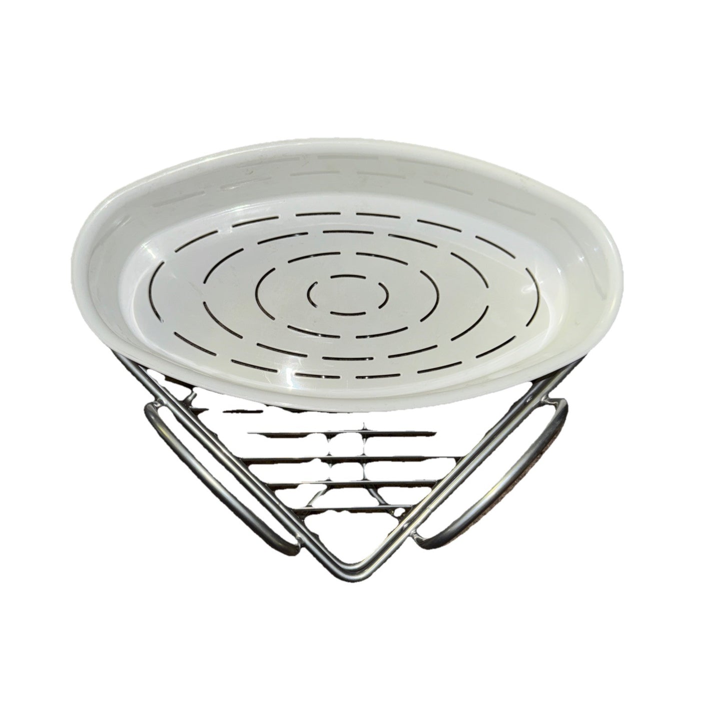 Metaltex 403707 1 Tier Corner Shelf Orbit, White