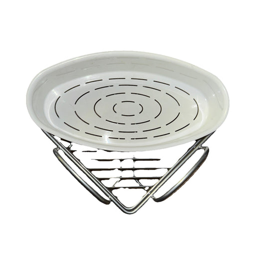 Metaltex 403707 1 Tier Corner Shelf Orbit, White