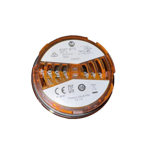 ALLEN BRADLEY 856T-BT5 STACK LIGHT SERIES A 856TBT5 – a round led with a white background