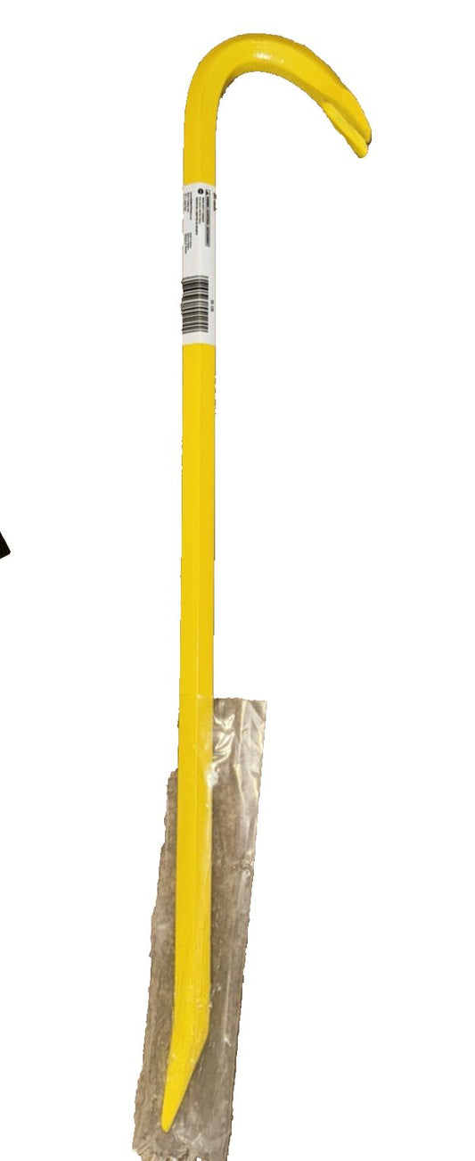 Stanley 55-124 24" x 1" pinch bar – a yellow shovel with a handle and handle