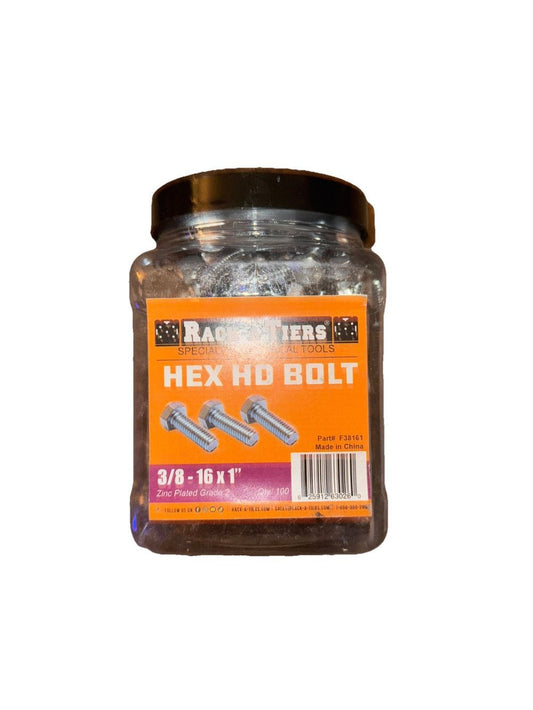 RACK-A-TIERS F38161 #3/8-16 x 1 inch Grade 2 Hex Bolt (100 Pieces/Pack) – hex bolt screws