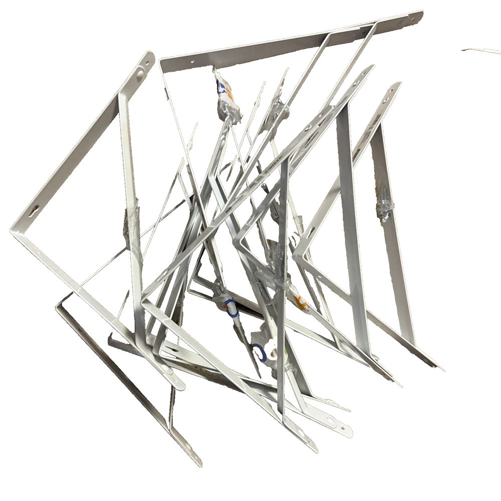 Onward 4985WIBC Shelf Support 75 lb, Steel, White 10 Pack – a metal sculpture with a white background