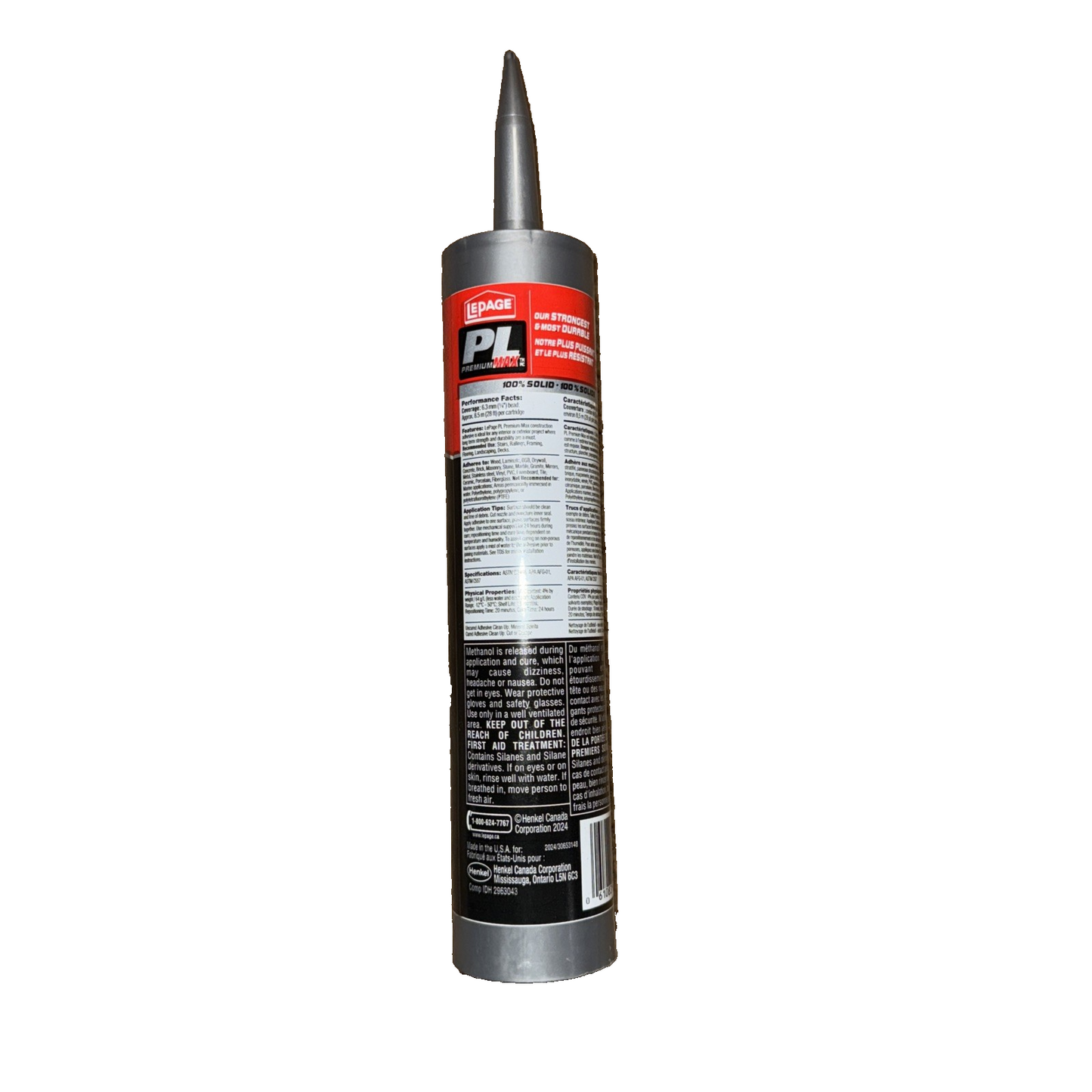 LePage PL Premium MAX Construction Adhesive, Interior/Exterior, No Shrinking, 26