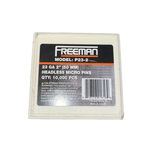 Freeman Pneumatics P23-2 23 Gauge 2” Headless Micro Pins – a piece of foam with a white background