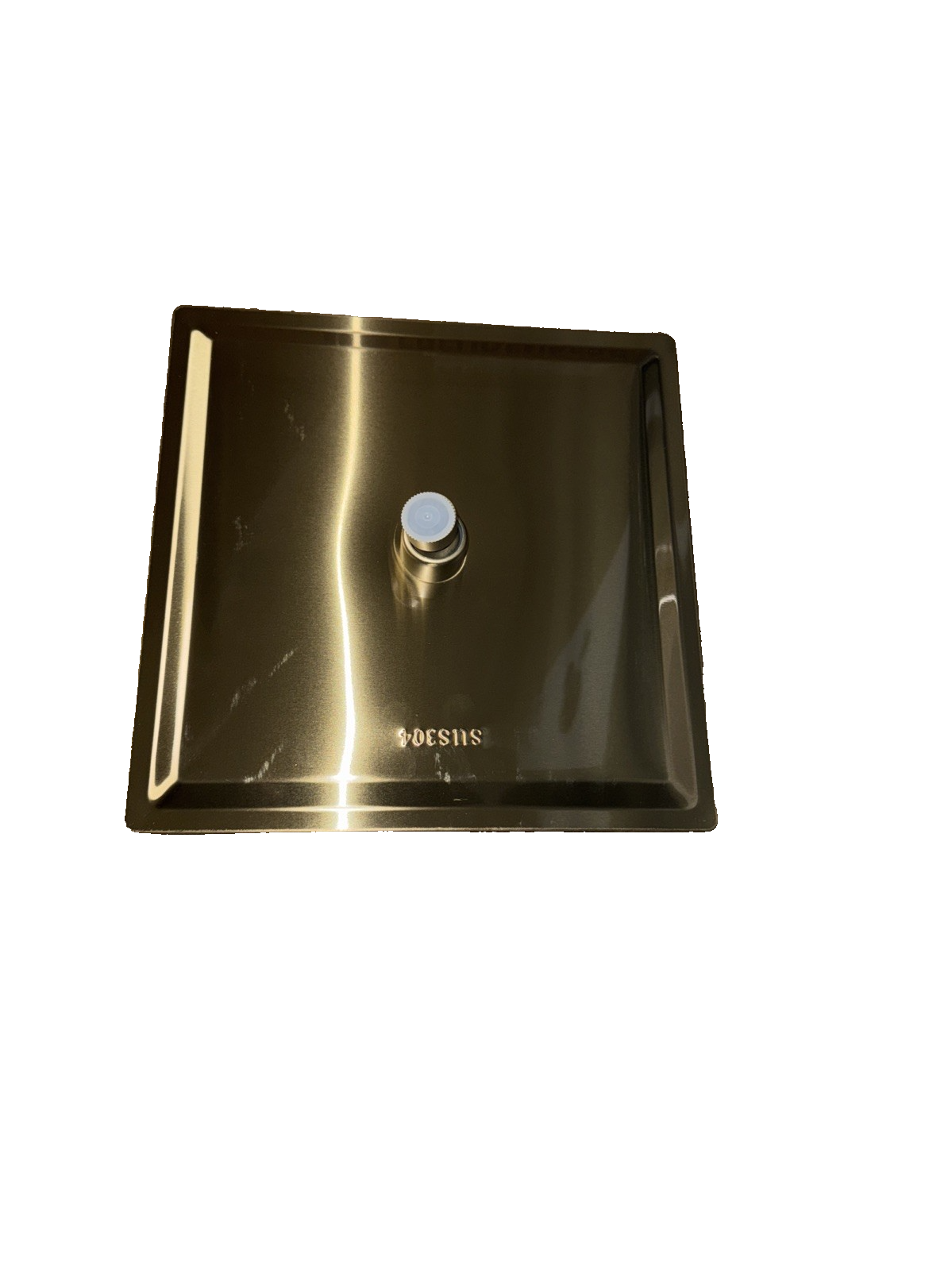 GGStudy 10 Inch Square Stainless Steel Brushed Gold Rain Shower Head