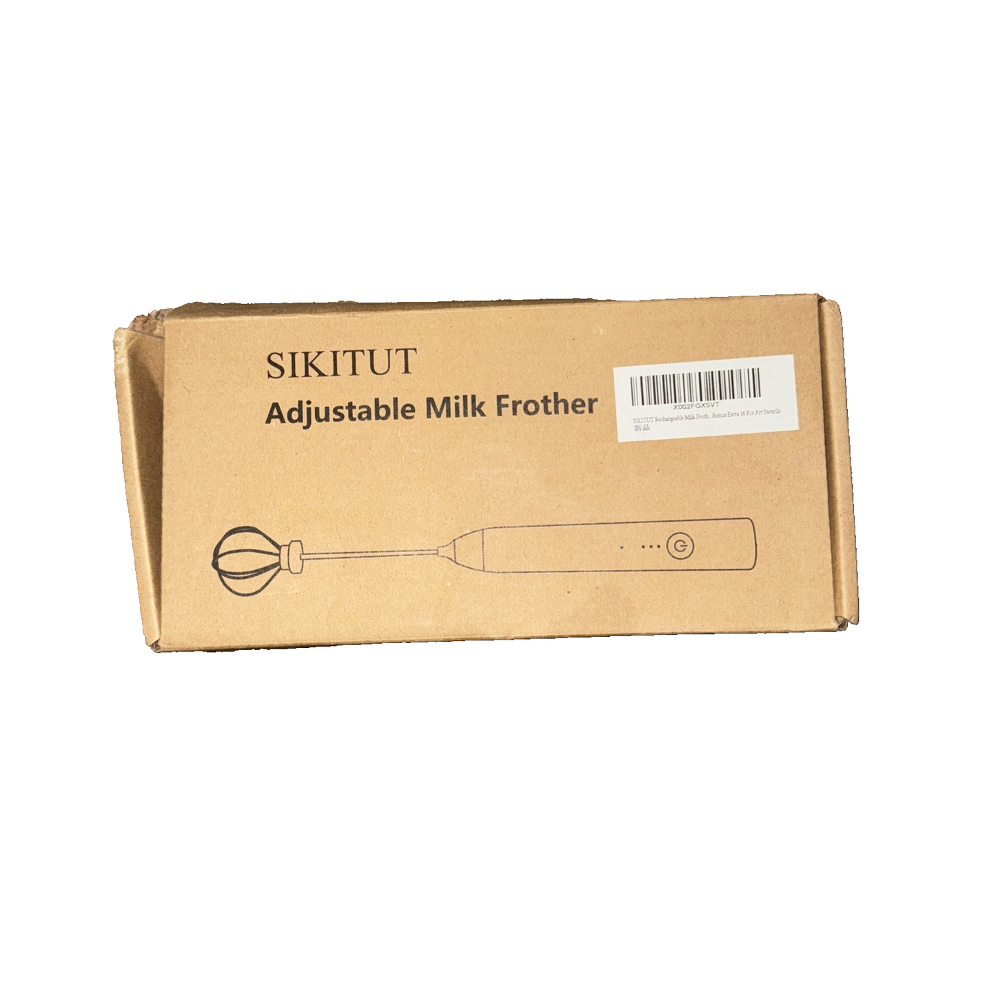 Sikitut Rechargeable Milk Frother, Electric Foam Maker With 2 Stainless Steel Wh