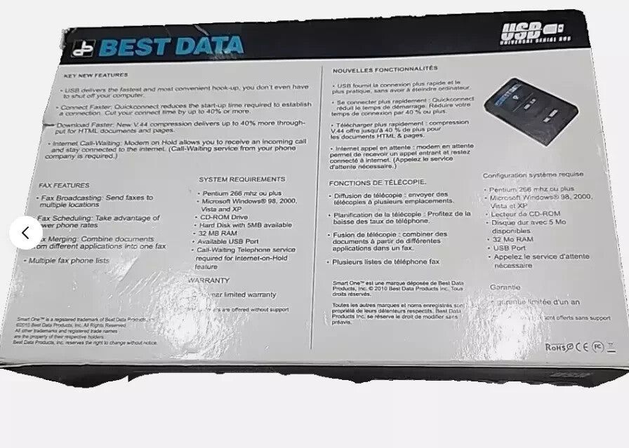 Best Data 56K Dial-Up USB Modem 56US – the box for the best data box