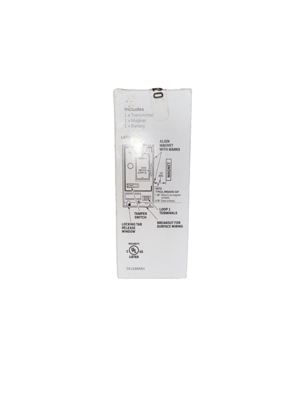 Honeywell Home Door/Window Contact Transmitter | HW-5816WMWH | – a white light switch with a white light on it