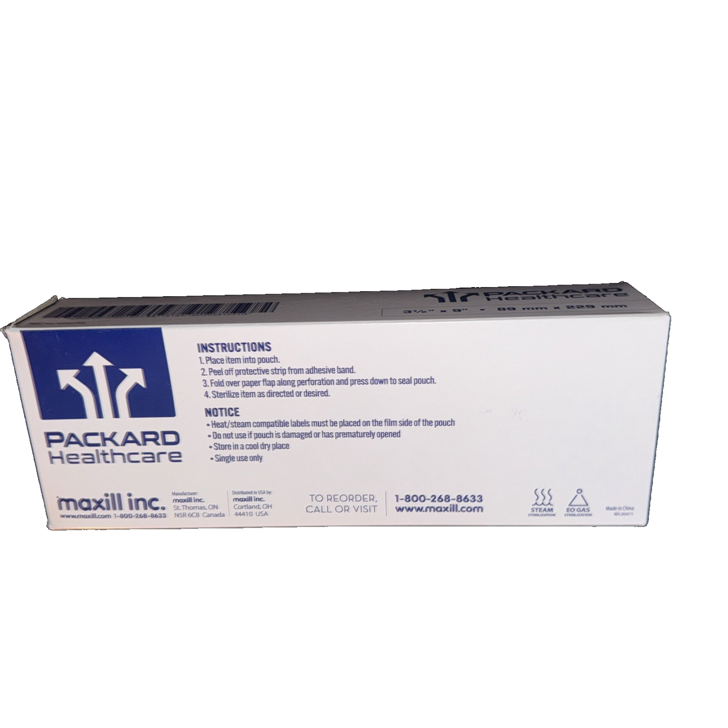 Packard Healthcare Self Sealing Pouches #60183 3 1/2" x 9" 200 Pack