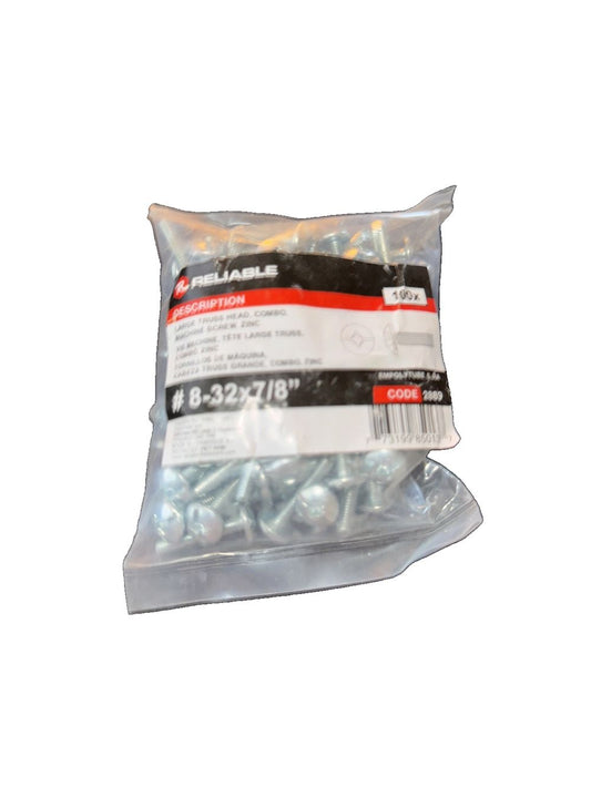 MACHINE BOLT 8-32X7/8" TRUSS HEAD 100pk, Reliable – a bag of screws