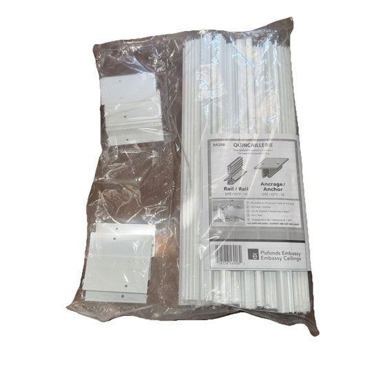Embassy Suspended Ceilings Rails and Anchors 10 Pack Of Each – a package of white plastic cable ties
