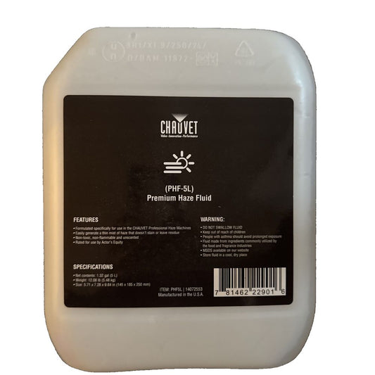 Premium Haze Fluid (PHF-5L) – High-Quality Fog Machine Fluid for Superior Perfor, Chauvet – chvet premium fluid - 1l