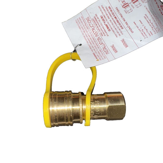 1/2" Gas Quick Connect Kit, Unbranded – a brass ball valve with a yellow handle