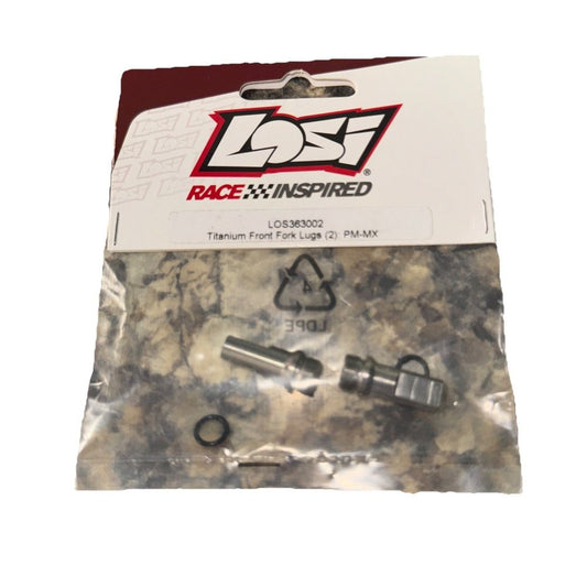 Losi LOS363002 Titanium Front Fork Lugs 2 PM-MX – race inspired front axle pinion set