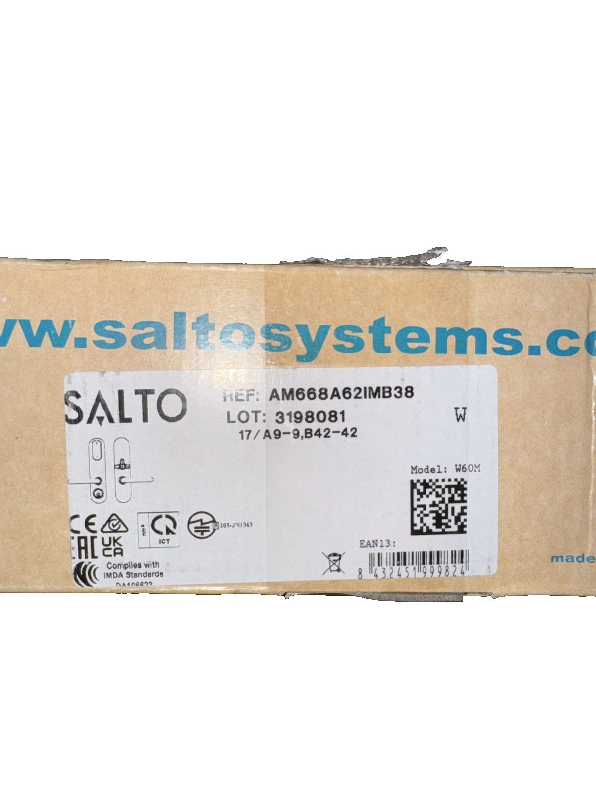 SALTO AM650W00IMB38 W60M Made In Spain Programmable Door Handles and Lock