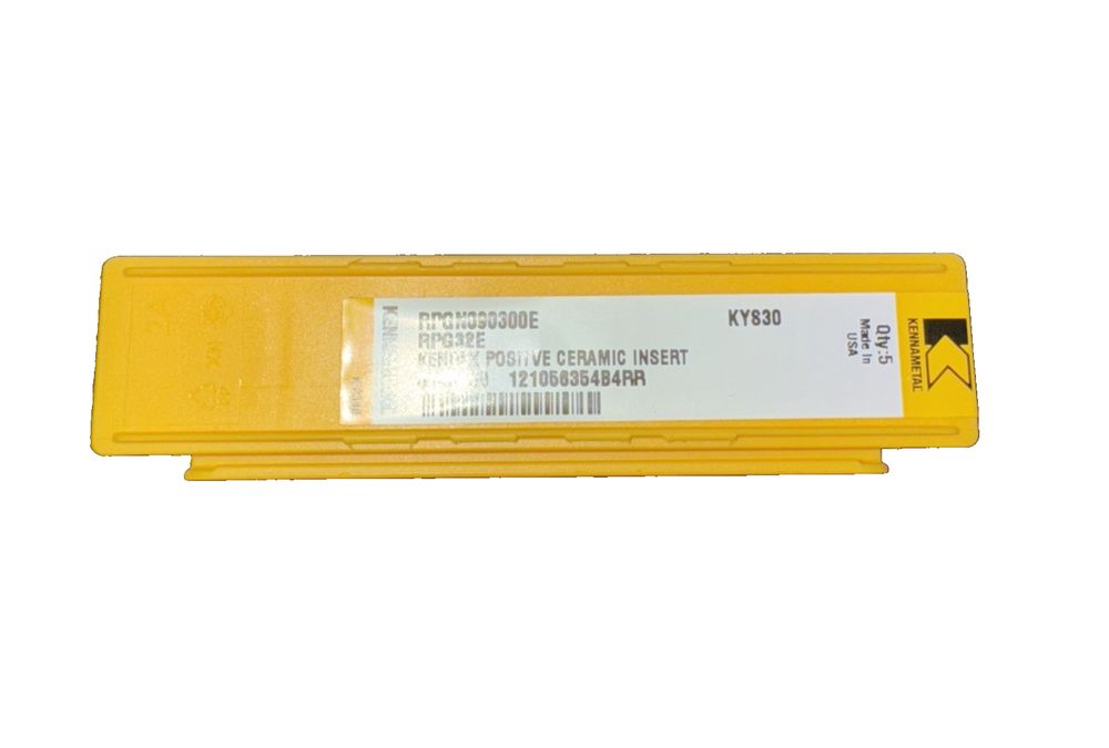 KENNAMETAL PG32E Kendex Positive Ceramic Insert KYS30 – 5 Pack – a yellow plastic card with a white background