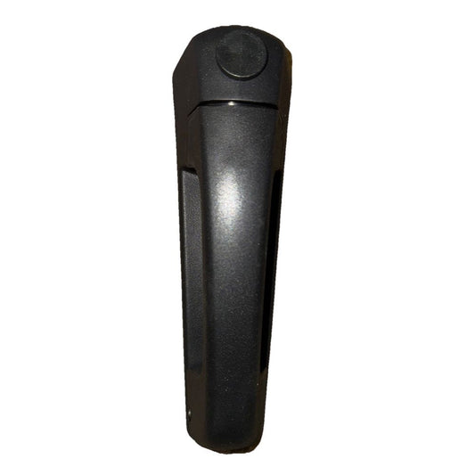 Trimark 18736 Surface Mounted Pull Door Handle – a black plastic handle on a white background