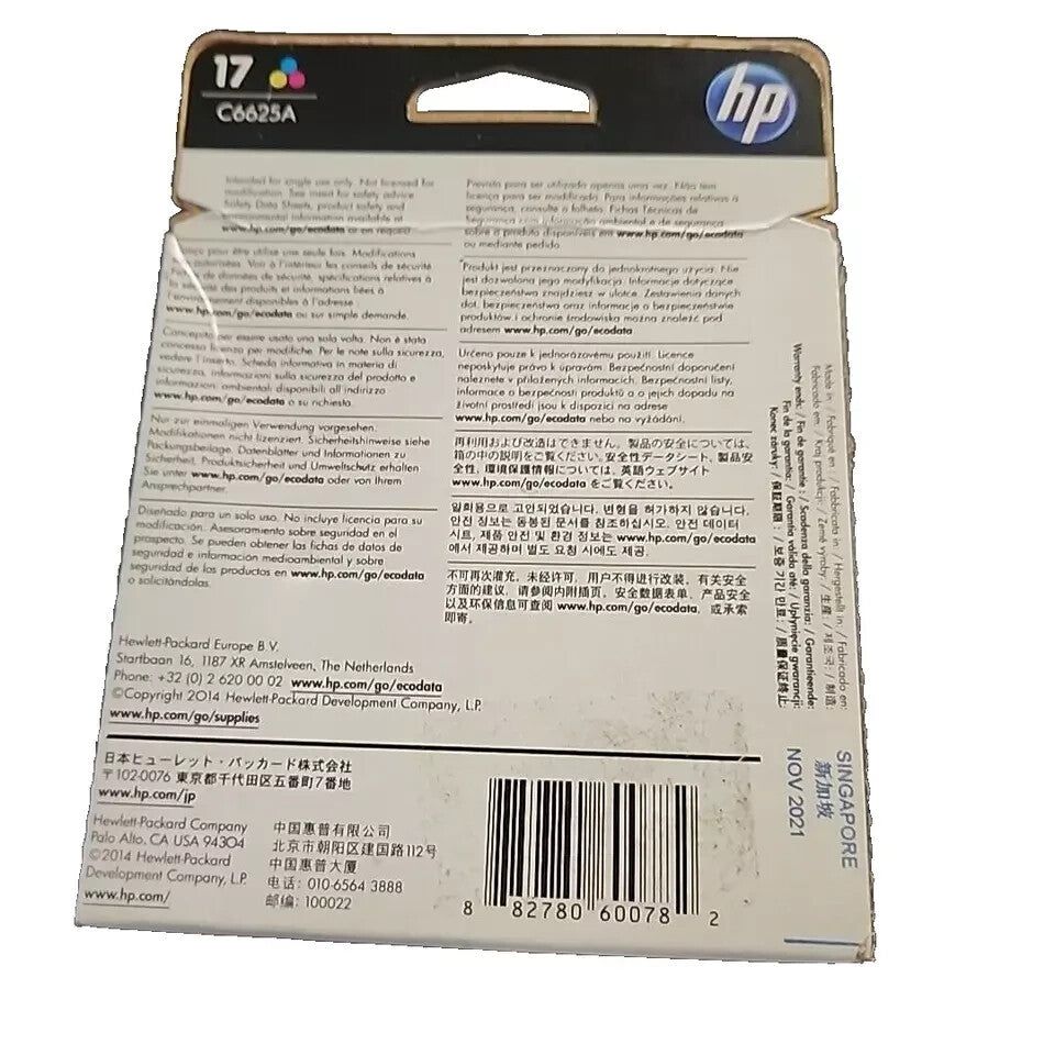 HP 17 Tri-Colour Original Ink Cartridge (C6625A) - Genuine Ink for HP Printers – hp c6 - 1x c6 - 1x c6 - 1x c6 -