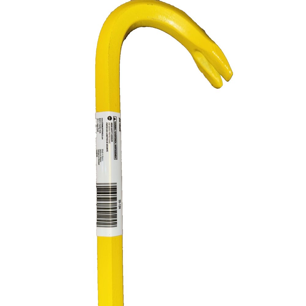 Stanley 55-124 24" x 1" pinch bar – a yellow banana peeler with a white handle